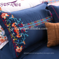 Folha de cama do bordado do algodão 4pcs / projeto têxtil de casa / jogo da folha de cama
